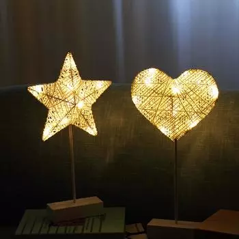 LedGirl Сердце Декоративная Лампа Любовь Настольная Лампа Моделирующая ЛампаDiyXINGX Маленькая Ночная Лампа Комната Rattan Love