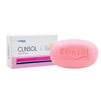 Leeford Clinsol Мыло Упаковка из 3 шт. (75 г каждый)- Обогащенное масло чайного дерева с витамином Е для мягкой кожи || Мягко воздействует на кожу || Помогает избавиться от прыщей