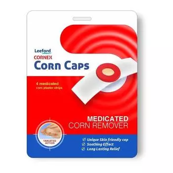 Leeford Cornex Corn Cap, средство для удаления мозолей на ногах, комбинированный, 20 полосок, лечебный пластырь, не наносит вреда коже | Бандаж для кукурузных колпачков (аюрведический)