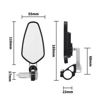 Left & Right Universal Motorcycle 7/8 22mm Bar End Rearview Side Mirrors 2004-301 Red Black Gold Silver золотой