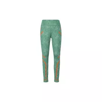 Леггинсы для фитнеса Adidas X Stella McCartney с принтом логотипа и высокой талией, женские леггинсы зеленого цвета HI6046 XS