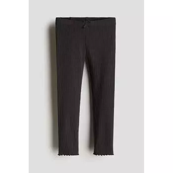 Леггинсы из хлопкового трикотажа HM Ribbed Dark Grey