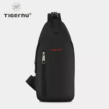 Легкая сумка через плечо Tigernu для мужчин, водонепроницаемая нагрудная сумка, оксфордская сумка на плечо, мужская мини-сумка на ремне для колледжа чёрный