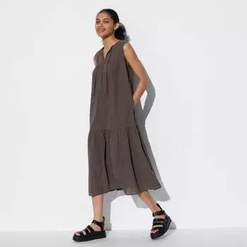 Легкое хлопковое платье UNIQLO без рукавов