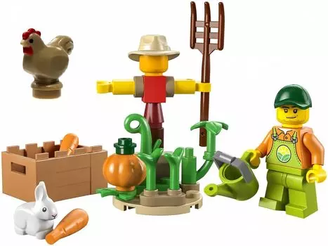 LEGO 30590 Фермерский сад, пугало и коричневый цыпленок