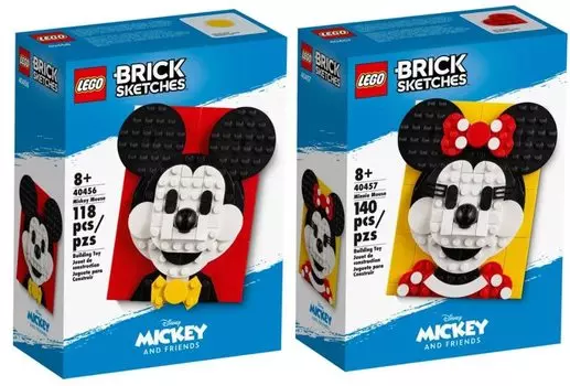 LEGO Brick Sketch Микки Минни Маус Ограниченный набор (40456) & (40457)