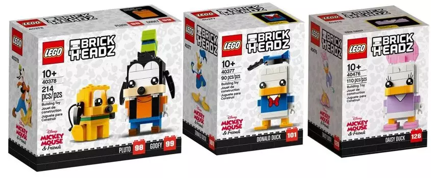 Lego Brickheadz Disney Pluto Goofy Daisy Duck Donald Duck Эксклюзивный набор + (40378), (40476) & (40377)