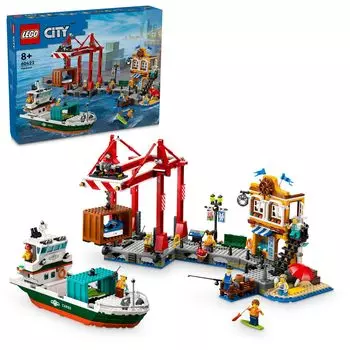 LEGO City Lego City Wharf и Cargo Ship Toy Игрушка Подарок на день рождения Блок Рождество Мальчики Девочки Дети 8 лет 9 лет 10 лет Начальная школа