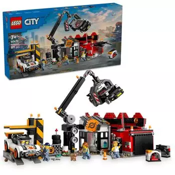 LEGO City Scrap Car Factory и игрушечный автомобиль Подарок на день рождения Блок Мальчики Девочки Дети 7 лет 8 лет 9 лет Ученик начальной школы