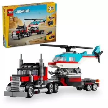 LEGO Creator Expert Грузовик с игрушечным вертолетом Игрушка Подарок на день рождения Блок Рождество Мальчики Девочки Дети 7 лет 8 лет 9 лет Начальная школа