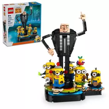 LEGO Despicable Me 4 Gru and Minions Buildable Minions Toy for Dancing Despicable Me Toy Figures Minions Birthday Gift for Boys and 75582 Brick-Built