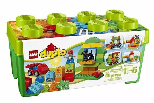 LEGO DUPLO Creative Play Большие строительные блоки Игрушки для малышей All-in-One-Box-of-Fun 10572, Дошкольное учреждение, Дошкольный детский сад