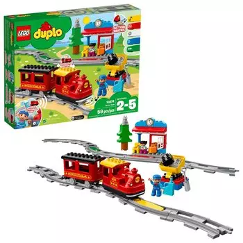 Lego Duplo Steam Locomotive 10874 Remote Control Building Blocks Set for Toddler Learning Education Birthday Gift (59 Pieces)