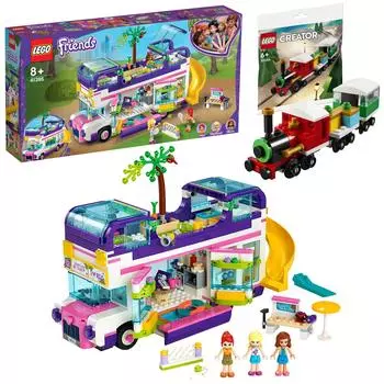 LEGO Friends Exciting Happy Bus 41395 LEGO Creator Зимний поезд в комплекте [Преимущества производителя] Friends + Mini Set
