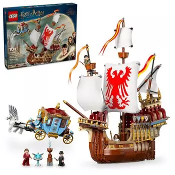 LEGO Гарри Поттер Три Волшебника Гарри Поттер Шармбатон Карета и Дурмстстранд Волшебные Подарки для Мальчиков и Игрушки Гарри Поттера для Детей 10 Лет