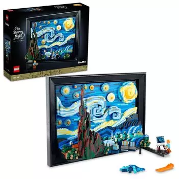 LEGO Idea Van Gogh Игрушка Подарок на день рождения Блок Рождество Мужчины Женщины Живопись Искусство Интерьер Стильный Мать Отец 21333 Звездная ночь