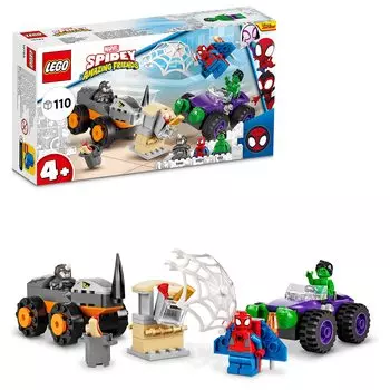 LEGO Marvel Spidey and the Amazing Friends Hulk and Rhino Truck Tank 10782 Игрушечный блок Present Superhero American Comics Vehicle Vehicle Sentai Hero