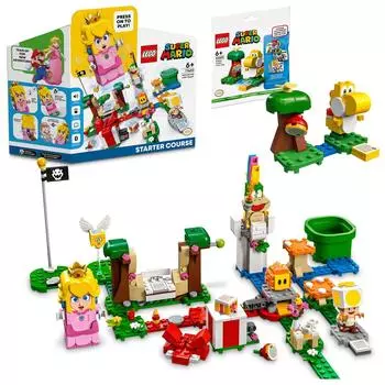 LEGO Super Mario LEGO Peach and the Beginning of Adventure Starter Set 71403 Желтый Йоши и фруктовое дерево в комплекте [Бонус производителя] ~ +