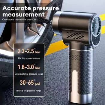 LEIBOO Handheld Wireless Inflatable Pump Air Compressor Portable Air Pump Tire Inflator Digital for Car Motorcycle Bicycle Balls Battery Powered