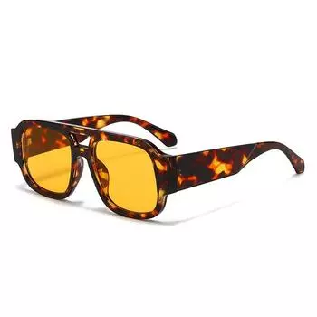Leisure Double Bridge Sunglasses Unisex Glasses Outdoor Sports Sun Protection Personality regular