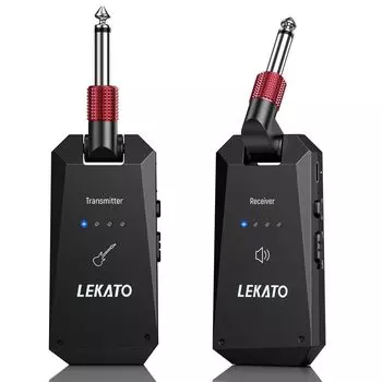 LEKATO Guitar Беспроводной гитарный усилитель Гитара 48 кГц Беспроводная стабильная передача Маленький и легкий Перезаряжаемый 4 канала Вращающийся Подходит для