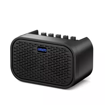 LEKATO Mini 10W гитара перезаряжаемая электрогитара чистый дисторшн 3-полосный гейн поддерживает Bluetooth для ежедневных занятий на гитаре усилитель, усилитель,