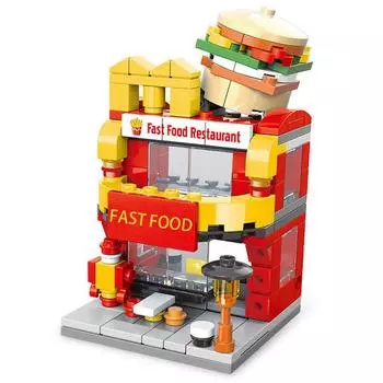LELE Building Block Toys Городской вид на улицу Buger Shop Игрушки для детей Gilrs Coffee Shop