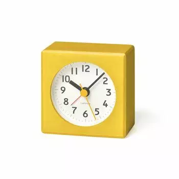 Lemnos Table Clock Analog Alarm Clock Farbe Yellow Farbe Size W70 x H70 x D42 PA18-02YE