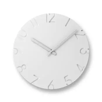 Lemnos Wall Clock Analog Carved White CARVED Arabic Lemnos White Diameter 305 x Thickness 42mm NTL10-19A