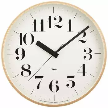 Часы настенные Lemnos аналоговые радиочасы из натурального дерева RIKI CLOCK RC Lemnos бежевый WR08-27 диаметр 30,5 см