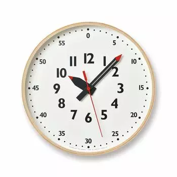 Lemnos Wall Clock Funpun Clock M Size Analog Wooden Frame Natural Wood M Kids Educational Lemnos White Diameter x Depth cm YD14-08 Size 30.5 4.8