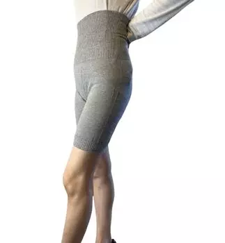 Length Belly Wrap Tights Pants Short Length Above the Knee [SUMIyarn] 3/4 (M, Gray)