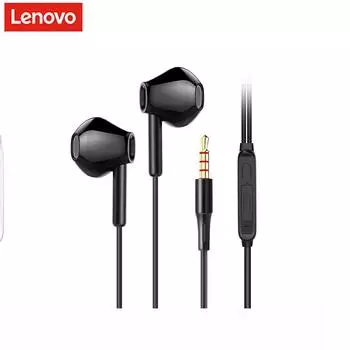 Lenovo XF06 3,5 мм проводные наушники-вкладыши гарнитура стерео музыкальные наушники смартфон наушники с линейным управлением с микрофоном чёрный
