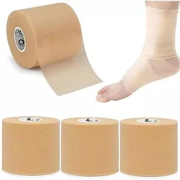 Лента Underwrap для спортивной защиты и защиты от кожной аллергии OKTAPE-6214 Лента, предварительная обертка (4 рулона), 7см27м/рулон, нижняя обмотка, нижняя лента, лодыжки,