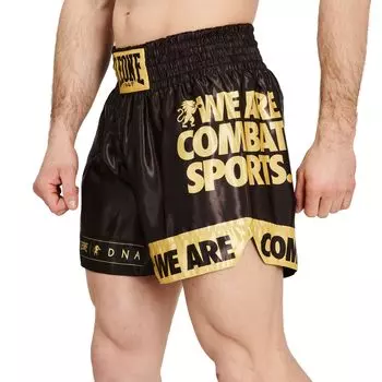 Leone 1947 DNA Shorts Muay Thai Kickboxing Shorts, Black/Gold