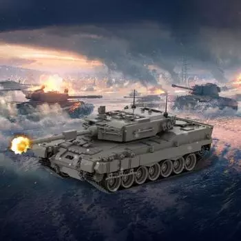 Leopard 2 Танк Строительные блоки Германия Военный танк Кирпичи Модель Кирпичи Солдат Оружие DIY Игрушки Для Детей Подарки