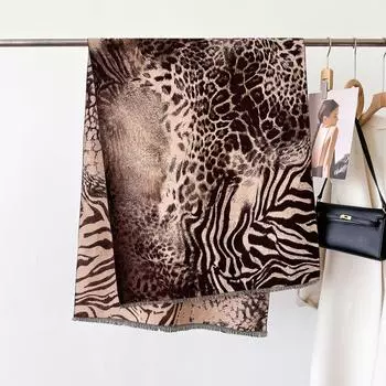 Leopard Print Scarf Thick Warm Fashion Double-sided Shawl Autumn Winter Scarves Bandana Wrap Neck Scarf Women Luxury Cachecol 65X180cm