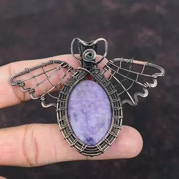 Lepidolite Copper Pendant Copper Wire Wrapped Pendant Beautiful Gemstone Jewelry Gift For Him Copper Wire Jewelry Handmade Butterfly Pendant
