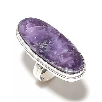 Lepidolite Gemstone Handmade 925 Sterling Silver Gift Jewelry Ring Size 9 I8d34