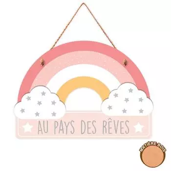 Les Trsors De Lily [A0708] - Деревянная табличка In Dreamland облака-радуга - 19. 5х13. 5 см