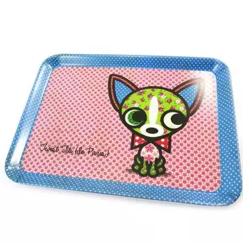 Les Trsors De Lily [N5509] - Маленький поднос Chien et Chat Lolita красный пес - 24x18 см.
