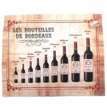 Les Trsors De Lily [N7961] - Дизайнерское кухонное полотенце Les Bouteilles de Bordeaux коричневое - 57x46. 5 см бежевый
