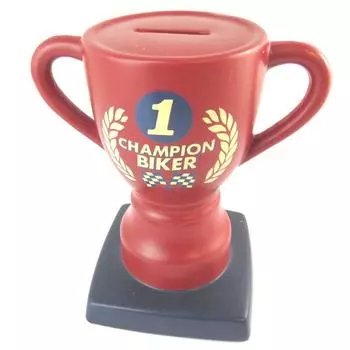 Les Trsors De Lily [N8638] - Копилка керамическая Champion Biker красная - 17x15x10 см