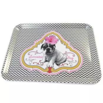 Les Trsors De Lily [P0989] - Маленький поднос Un amour d Animaux , розовая собака - 24x18 см