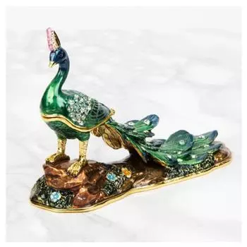 Les Trsors De Lily [Q5532] - Зеленая шкатулка для украшений Majestic Peacock - 12. 5x8. 5x4 см