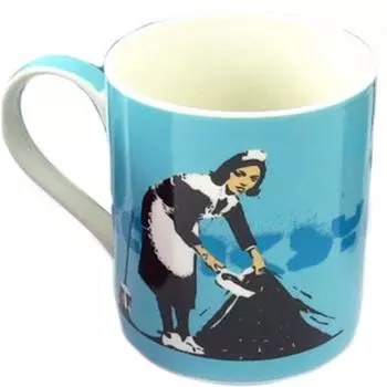 Les Trsors De Lily [Q8813] - Фарфоровая кружка Banksy бирюзового цвета (Camden maid) - 90x85 мм.