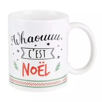 Les Trsors De Lily [R0360] - Свеча в кружке Merry Christmas белая (Whaouuu - это Рождество) - 9. 5x8 см (аромат ванили)