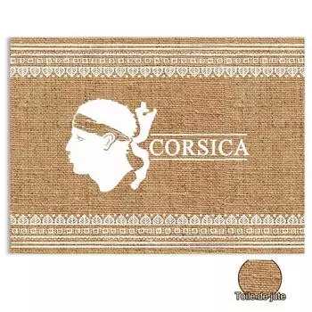 Les Trsors De Lily [R2181] - Салфетка из мешковины Corsica бежево-белая (голова мавра) - 42x30см