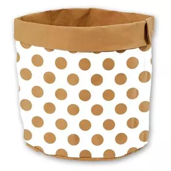 Les Trsors De Lily [R2260] - Бумажный вазон Dots коричнево-белый - 26x25 см