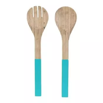 Les Trsors De Lily [R2877] - Бамбуковые салатницы Boho бежево-зеленые - 30x7 см